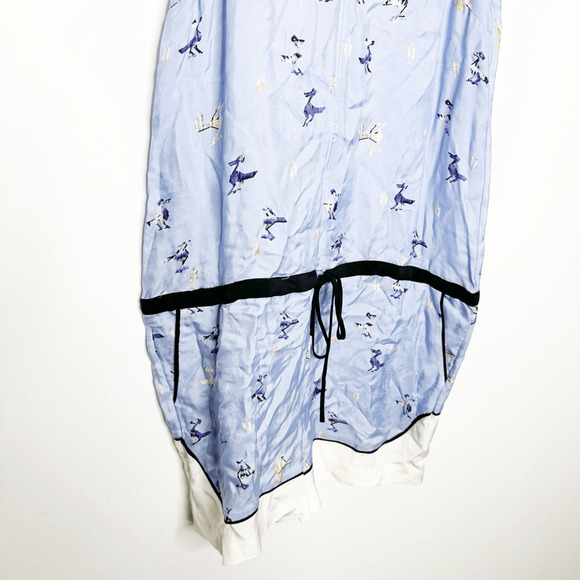 Tibi Blue Silk Pelican Bird Shorts Romper Light blue oversized womens US 2 NWT - Picture 4 of 8